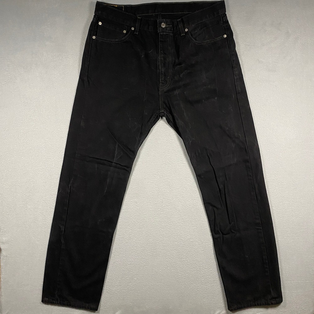 Levi's 505 Regular Fit Jeans Men 38x34 Black Straight Leg Cotton 00505-0260